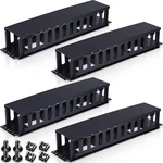 Taiyin 4 Pcs 2u 19 Inch Horizontal Cable Management Panel, 12 Slot Rack Black. Fixed Price $70.54.