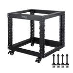 9u Open Frame Server Rack With Casters Heavy Duty 4 Post Quick Assembly 19inch S. Fixed Price $192.96.
