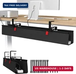 Univivi No Drill Under Desk Cable Management Tray, 36" Cord Organizer For Table,. Fixed Price $79.98.