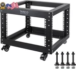 Riveco 6u Open Frame Server Rack With Wheels Heavy Duty 4 Post Quick Assembl. Fixed Price $211.57.