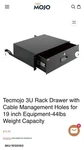 Tecmojo 3u Freestanding Rack Locking Drawer With Cable Management, 19in, 44lbs. Fixed Price $40.00.