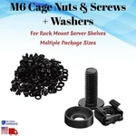 M6 Rack Mount Cage Nuts & Screws, Washers, Square Clips - Server Bag Pack Lot. Fixed Price $37.50.