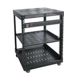 12u Rolling Network Rack With Power Strip & 1u Shelf For 19" Equipment. Fixed Price $394.99.
