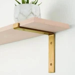 Pair Of 8 In. Matte Gold Steel Shelf Bracket Lot 2 Brackets U13. Fixed Price $19.99.