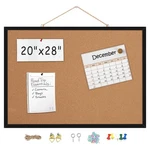 20"x28" Double-sided Cork & Whiteboard Combo, Black Frame Wall Organizer, Pin Bo. Fixed Price $60.99.