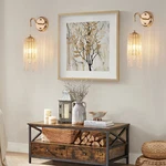 2 Pack 17" Crystal Wall Light Sconce Luxury Gold Indoor Mount Lamp Fixture. Fixed Price $62.99.