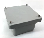 Allied Moulded Am664 Non-metallic Enclosure 6x6x4, 2x 1-1/4" Hubs No Panel. Fixed Price $24.99.