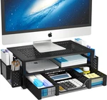 Desk Organizer And Accessories, 2 Tier Computer Metal Monitor Stand Riser With D. Fixed Price $36.97.