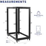 Vivo 25u Open Frame Adjustable Server Rack, 4 Post Mobile Data Holder. Fixed Price $219.99.