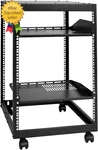 15u Open Frame Server Rack, 23''-40'' Adjustable Depth, Free Standing Or Wall Mo. Fixed Price $141.99.