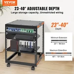 12u Open Frame Server Rack, Adjustable Depth 23"-40", Free Standing/wall Mount. Fixed Price $112.99.
