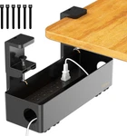 Under Desk Cable Management Tray With 6 Ac Power Outlet And Clamp Mount, No Dril. Fixed Price $29.07.