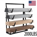 Heavy Duty Wall Mount Lumber Storage Rack, 4-level Snap-fit Wood Organizer. Fixed Price $305.08.