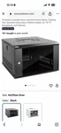 Tecmojo 6u Wall Mount Server Cabinet Lockable Glass Door, 19" Rack, 450mm. Fixed Price $110.00.