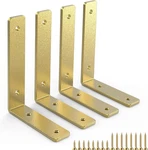 Gold Heavy Duty Shelf Brackets 6 Inch, Rustic Iron L Bracket, Industr. Fixed Price $42.97.