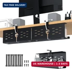 Keegh 16" Under Desk Cable Management Tray, 2 Pack Cord Organizer Upgrade C. Fixed Price $63.98.