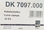 (25) Rittal Dk 7097.000, Cable Clamps, New. Fixed Price $49.99.