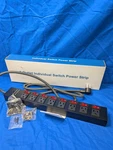 Open Box Rack Mount Power Strips,8 Outlet Surge Protector 6 Ft Cable,black. Fixed Price $40.00.