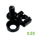 25 Pack Lot - M6 Rack Mount Cage Nuts & Screws W/washers Square Clips Server. Fixed Price $14.99.