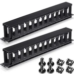 Leinuosen 4 Pcs 1u Rack Cable Management Sleeves Horizontal Mount 12 Slot Clips. Fixed Price $56.29.