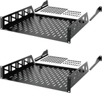 2u 19" Rack Shelf, 14" Depth, 110lbs Capacity, 2-pack With Accessories. Fixed Price $98.99.