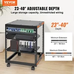 Vevor 12u Open Frame Server Rack, 23-40 In Adjustable Depth, Free Standing Or Wa. Fixed Price $115.95.